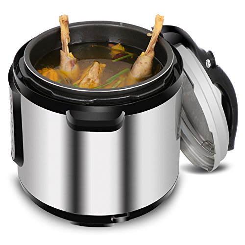 BBBuy 6 Qt 14-in-1 Multi-Use Programmable Electric Pressure Cooker, Slow Cooker, Rice Cooker, Sauté, Steamer, Yogurt Maker, Food Warmer, Stainless Steel w/LED Display Screen