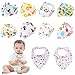 Labebe Baby Bandanna Bibs Drool/Bury Bibs Unisex 10-Pack Multicolor, 100% Cotton, Newborn Baby Shower Gift for Teething and Drooling, Soft and Absorbent, Machine Wash and Stain Proof - Unisex Pack A