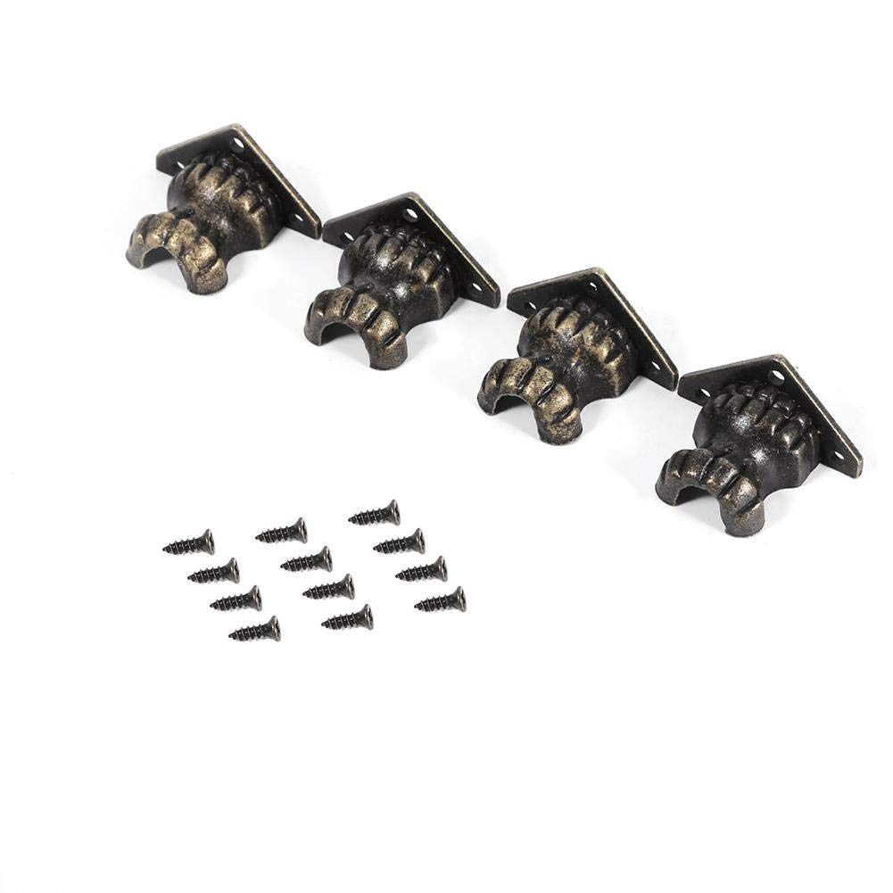 4pcs Antique Brass Corner Protector for Wood Furniture Cabinet Jewelry Chest Box