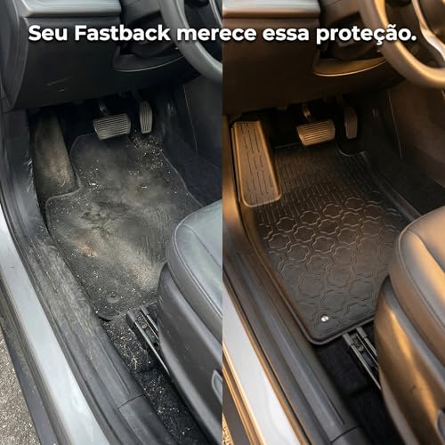 Tapete Fiat Fastback Versão Híbrida 2024 2025 2026 Bandeja 3D Premium Emborrachado Impermeável