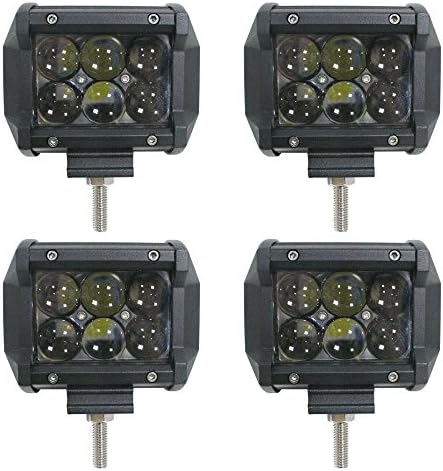 EasyNew 4pcs 4" 18w 4D LED Work Light Bar Flood Beam 60 Degree Waterproof for Off-road Truck Car ATV SUV Jeep Boat 4wd ATV Auxiliary Driving Lamp