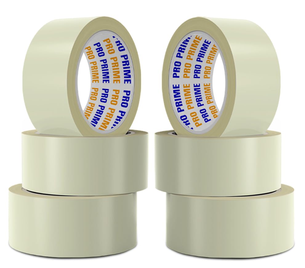 Brown Packaging Tape 46MM x 66M, Low Noise Tape for Efficient Packaging, Brown Packaging Tape for Parcels and Boxes, Heavy Duty Brown Packing Tape, Strong, Secure & Sticky packing tape (CLEAR, 6)