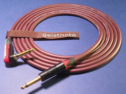 Geistnote's Evidence Audio Forte Instrument Cable with Neutrik Silent Plug and Gold Connectors 17 Ft (5 M) ~ Right Angle to Straight