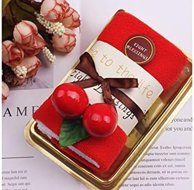 Amazon Junson クリエイティブ タオル ケーキ モダリング タオル カップケーキ タオルボックス 洗濯物 ハンドフェイスタオル ベビーシャワー パーティー クリスマスタオル ギフト レッド 誕生日プレゼント タオル ホーム キッチン オンライン通販