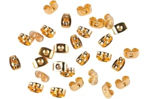 50Pcs/Lot 5mm Gold Stainless Steel Ear Studs Back Earring Stopper Earrings Back Plug Settings for DIY Jewelry Making Convenie