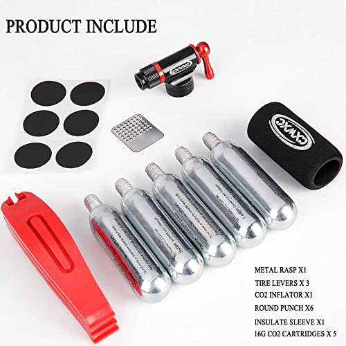 CO2 Inflator Kit with 5 X 16g CO2 Threaded Cartridges Presta