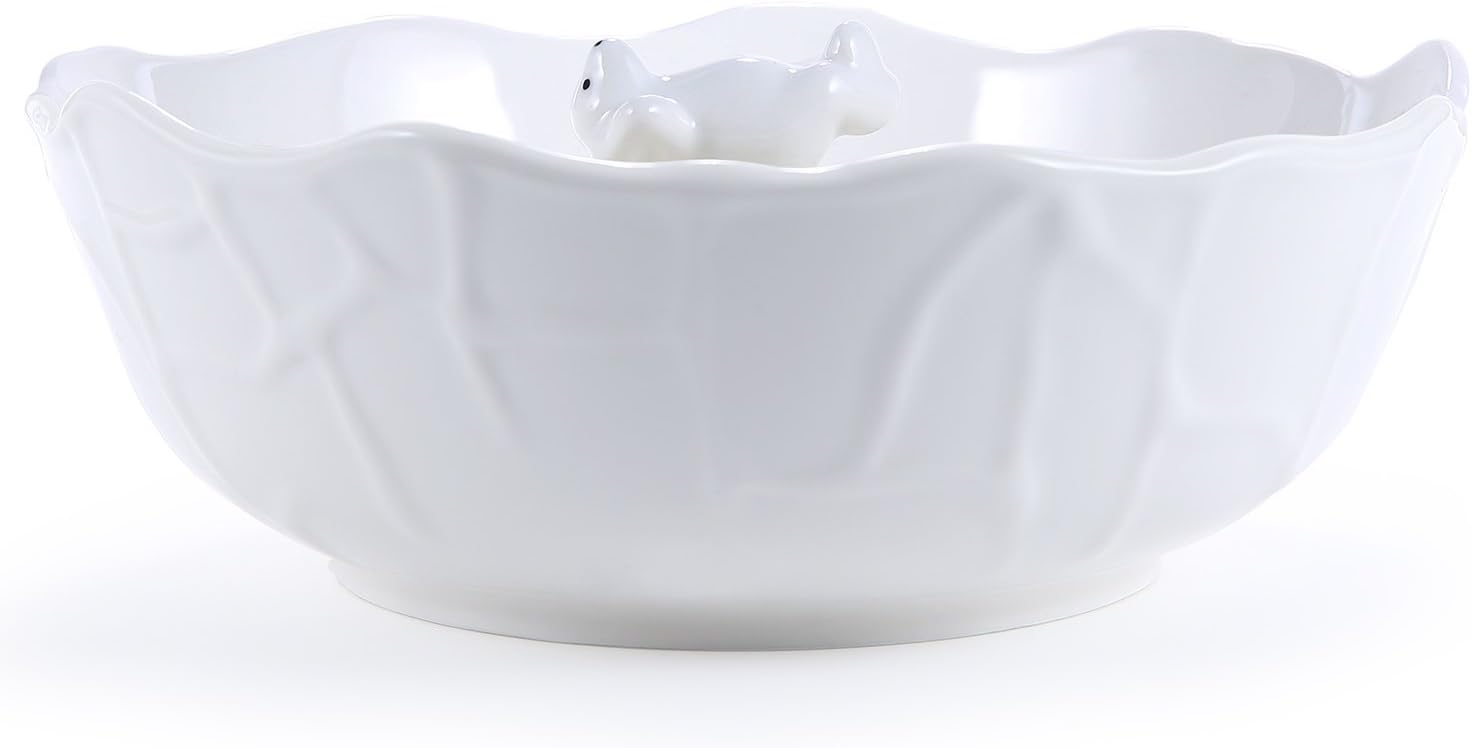 3D Cute White Polar Bear Porcelain bowl for Salad,Dessert,Ice Cream,Fruit,Noodle,Soup,Children adorable food bowl (Lying Polar Bear)