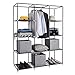 SONGMICS Portable Closet, Clothes Storage Organizer with 10 Shelves, 1 Clothes Hanging Rail, Non-Woven Fabric Closet, Metal Frame, 51 x 17.7 x 66.1 Inches, Black URYG93BK
