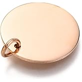 Sparkeads 10pcs 20mm Stainless Steel Stamping Blanks for Engraving Tag Pendants Flat Round Rose Gold Metal Charms for DIY Bracelet Earring Necklace Jewelry Making