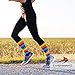 CompressionZ 20-30 mmHg Compression Socks Men & Women - Knee High Support Stockings (Rainbow Stripes, X-Large)