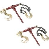 Mytee Products (2 Pack) Ratchet Pro Binder w/ 3/8" Grab &amp; 1/2" Sling Hook, &amp; 2' G8 Chain &amp; 1/2" Sling Hook, 7100 WLL