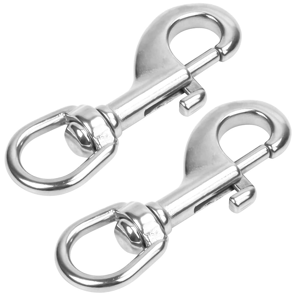 2 Pieces Leash Swivel Snap Hooks, Collar Swivel Snap Hooks, Swivel Joints Trigger Clips, Heavy Duty Trigger Clips, for Dog Leash Collar Webbing, Pet Keychain Outdoor Camping Picnic