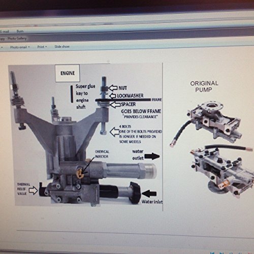 PRESSURE WASHER PUMP REPLACEMENT EXCELL DEVILBISS DELTA DT2400CS DTH2450 FRONT CONNECTIONS VERTICAL MOUNT W/MOUNTING KIT & SHAFT KEY