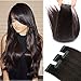 Seamless Remy Tape in Hair Extensions Real Human Hair Dark Brown 16inch Straight Professional Tape on Skin Weft Hair Extensions (16'',30g/20Pcs,#2)+ 10pcs Free Tapes …