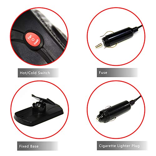 STYLOOC Newest Portable Car Defroster,Car Defogger,Car Heater, 12V Car Fan Car Air Purifier Function - 60 Seconds Fast Heating Easy Snow Removal,Removes Dust, Cigarette Smoke, Bad Odors - Thumbnail 2