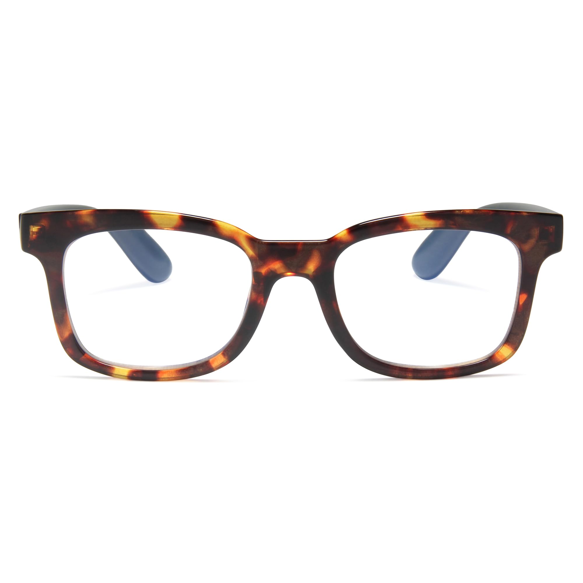 Photo 1 of Tortoise Green Women's Wide Reading Glasses – Premium Thick Frame Readers with Spring Hinges, Blue Light Protection & Scratch-Resistant Lenses, Strength 2.50
