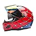 NENKI NK-856 Full Face Spiderman Motorcycle Helmet For Adult &Youth Street Bike,Fiberglass Helmet Shell,DOT Approved (RED BLUE, Large)