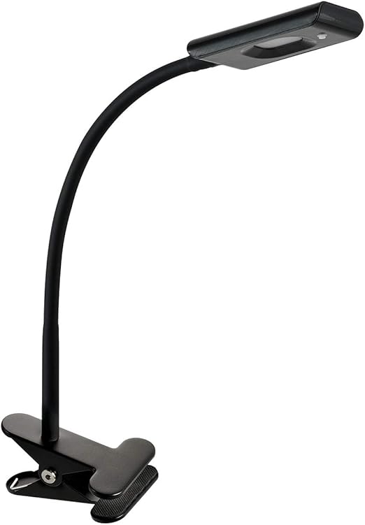 Lampe De Bureau De Travail Led Avec Pince De Table Noir Interrupteur Marche Arret 16 Led Plastique 4 W Env 20 X 6 X 34 Cm Amazon Fr Luminaires Et Eclairage