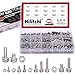 Hilitchi 400pcs M2 M2.5 M3 M4 M5 Phillips Pan Head Screws Nuts w Washers Assortment Kit - 304 Stainless Steel