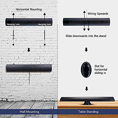 ANTOP Indoor Amplified HDTV Antenna with Smartpass Amplified & Built-in Noise-Free 4G LTE Filter, 65-Mile Range Multi-Directional Reception Range, 10ft Detachable Coaxial Cable & Table Stand - Thumbnail 2