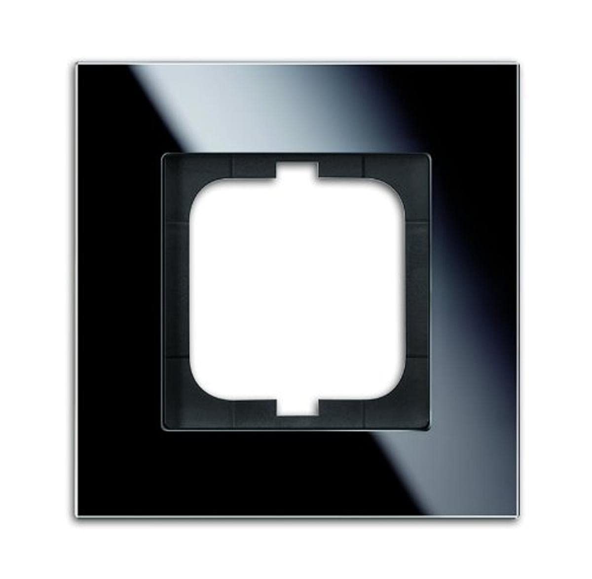 Busch-Jaeger 1721-825 Frame 1gang CARAT, Light Switch Cover, Socket Cover, Switch Plates, Glass Black