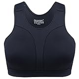 Women's High Impact Non Padded Marathon Running Sports Bra,Black,3XL