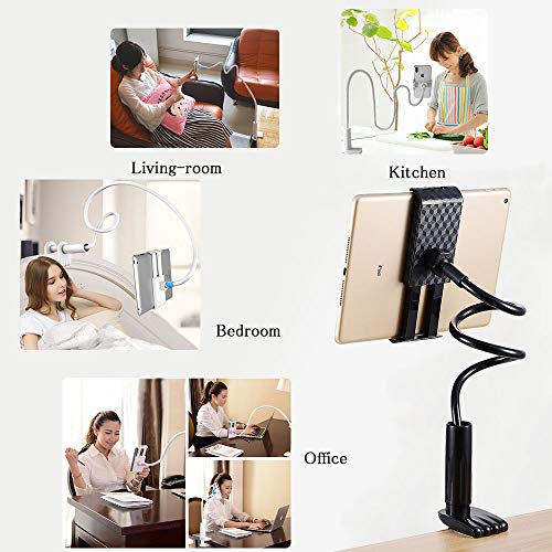 Besthoby Lazy Bracket Mobile Phone Stand Holder,Universal Cell Phone Stand Holder,Flexible Mobile Phone Stand,gooseneck Stand, Useful for Tablet&Mobile Phone from 4.0''-10.6''(Black)