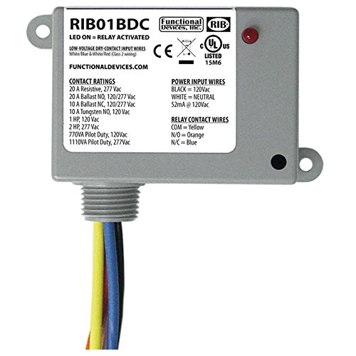RIB RIB01BDC Dry Contact Input Relay, 20A, 120VAC, SPDT