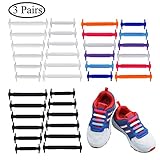 Uniqhia No Tie Shoelaces for Kids - Multicolor Fashion Sports Fan Shoelaces - Fits Most Types Shoes - Sneaker Boots, Board Shoes Sport Shoes and Leisure Footwear (Black+White+Color, 3 Pack for kids)
