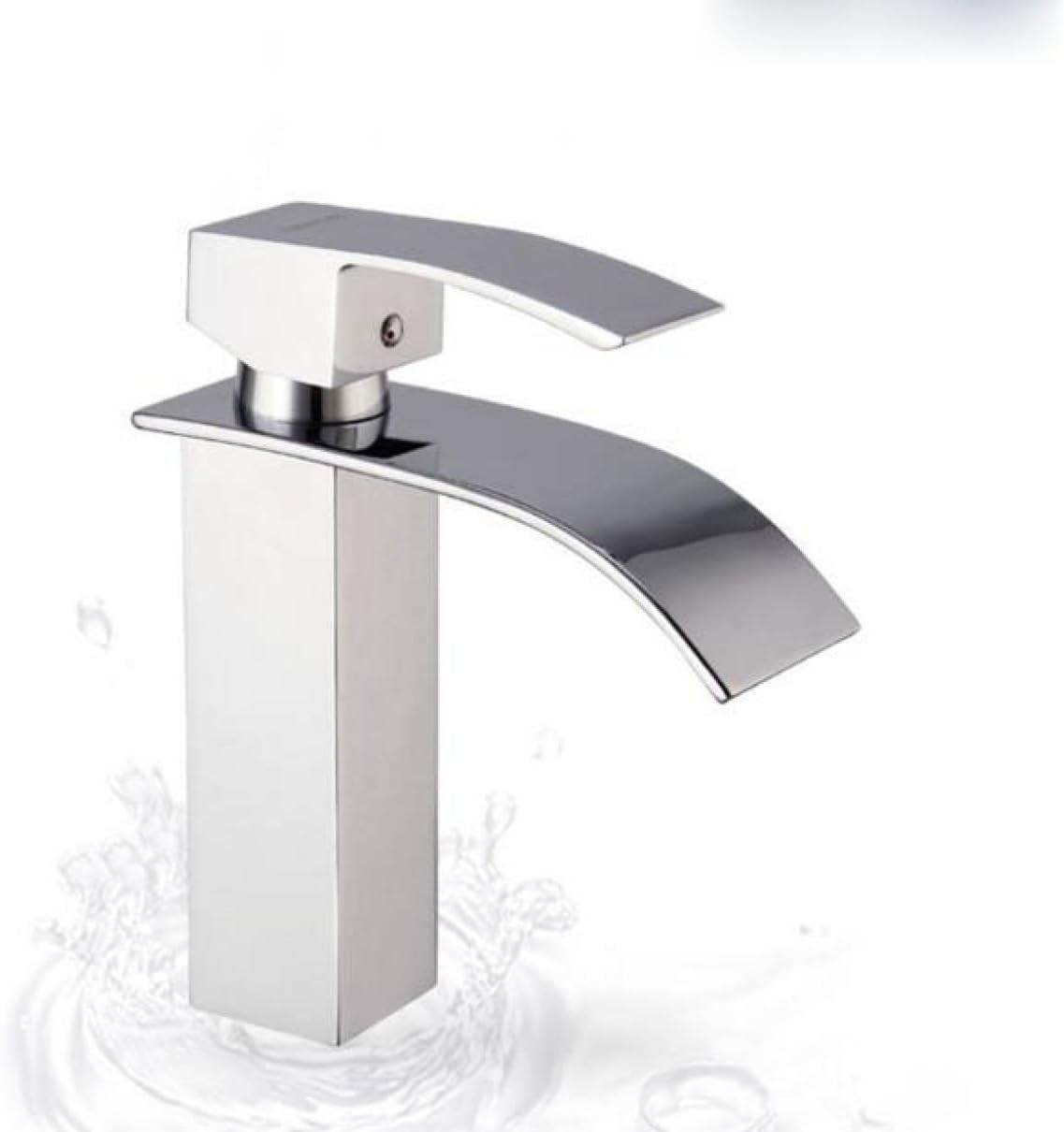 LDONGSH Basin Single Hole Single Handle Hot And Cold Mix Waterfall Washbasin Electroplating Drawing Bathroom Faucet Tap