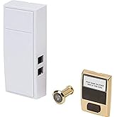 Newhouse Hardware Two Note Mechanical Door Bell Chime & Button, White/Brass Finish