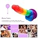 Utimi Silicone Dildo Liquid Realistic Big Dick G-spot Stimulator with Suction Cup,Rainbow Pattern