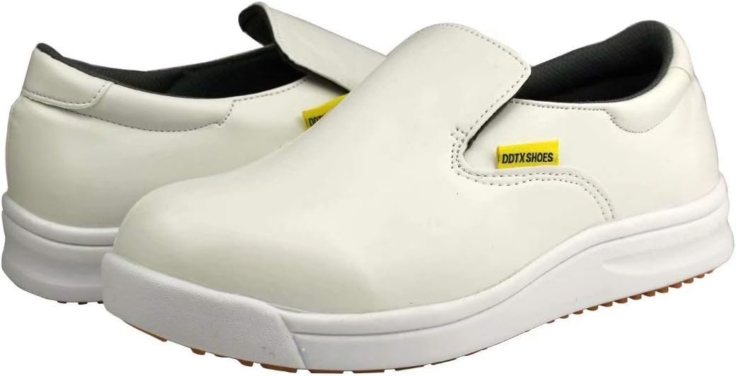 DDTX Work Kitchen Chef Nurse Shoes Unisex SRC Anti-Slip Oil and Water Resistant Lightweight White 5-12UK