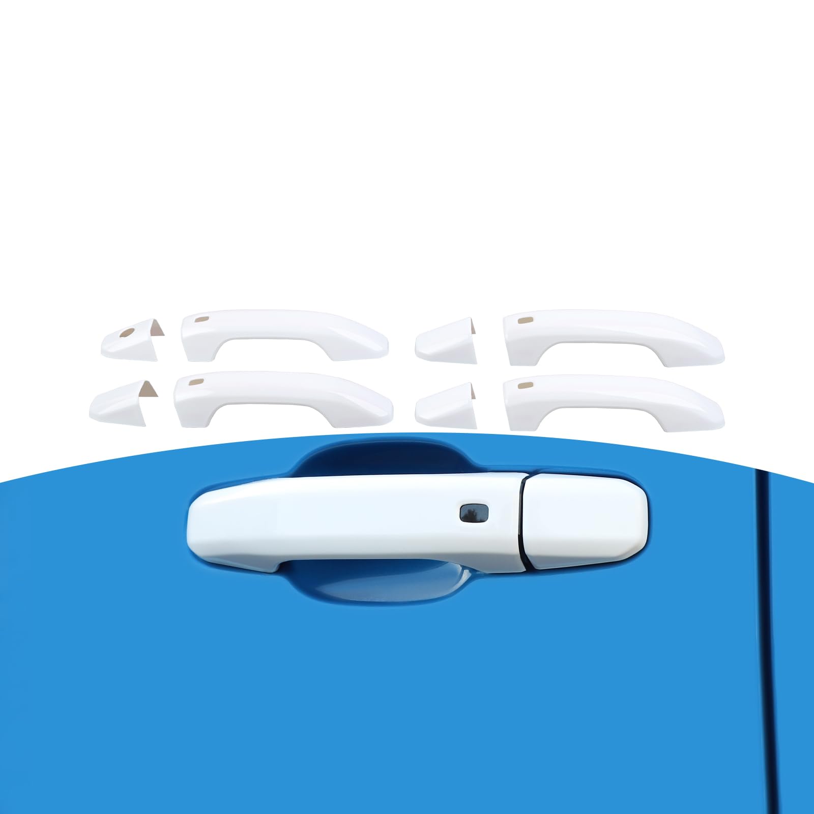 Photo 1 of RT-TCZ for Silverado Door Handle Cover Trim Fit for Chevy Tahoe 2021+ Suburban 2020+ Silverado 2019+ for GMC Yukon 2021+ Sierra 2019+ White Exterior Accessories 4pcs