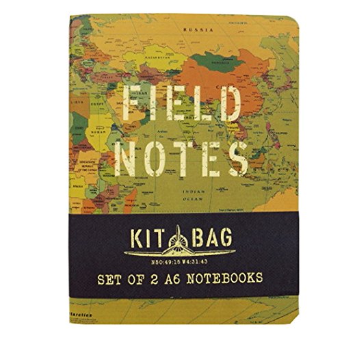 A6 Notebooks - Kitbag Field Notes - Pack of 2 - Each = 80 Pages - Size 5.8 x 4.1'
