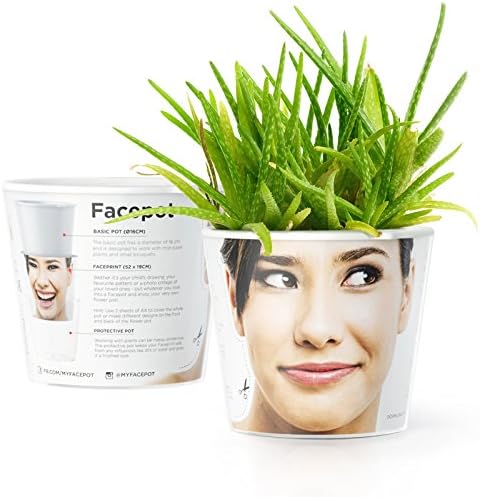 Facepot DIY flower pot (ø16cm) | Make personalised gifts for friends, Birthday or Christmas with your photo (A4), quotes and illustrations