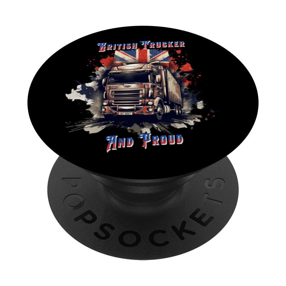 British Trucker, Truck Driver, Lorry, HGV PopSockets Swappable PopGrip