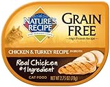 Nature's Recipe Grain Free Chicken & Turkey Recipe In Broth Wet Cat Food, 2.75 oz, Pack of 24