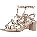 Comfity Sandals for Women,Rivets Studded Strappy Block Heels Slingback Gladiator Shoes Cut Out Dress Sandals