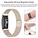 SWEES Metal Band Compatible Fitbit Inspire & Fitbit Inspire HR, Stainless Steel Magnetic Replacement Band Accessories Small Large for Women Men, Silver, Black, Lilac, Sangria, Champagne, Colorful