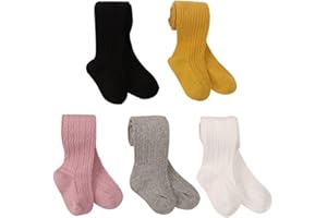 Bafeicao 3/4/5 Pack Toddler Baby Girls Tights Cable Knit Leggings Stockings Little Girl Cotton Pantyhose