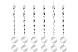 Chephon Bird Scare Rods with Reflective Discs Reflectors - Bird Spinner Scare Device of Twisting Rods and Disks to Keep Birds Away Like Woodpecker and Pigeon - 6 Pack