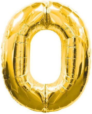 Foil Balloon Large Number '0' Gold, 66x86 cm