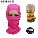 LEAGY Uniquely Versatile It Can Be Worn in up to 6 Different Ways for Protection, Comfort and Fun. Multi-functional Headwear, Multi-purpose Sports Balaclava - Offers Wind and Uv Protection (Rose Red)