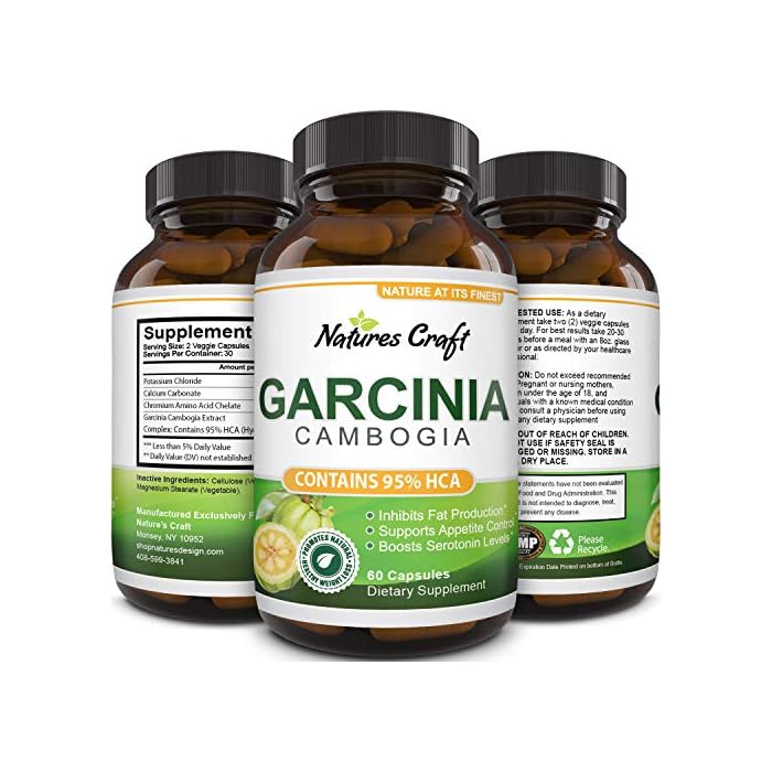 Pure Garcinia Cambogia Weight Loss Pills 95% HCA - Garcinia Cambogia Extract Herbal Supplement Fast Acting Natural…