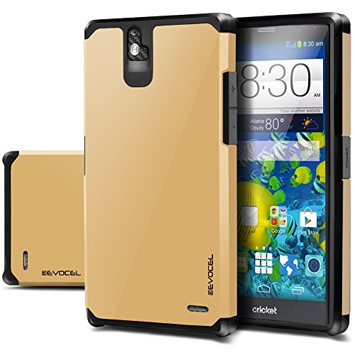 ZTE Grand X Max Z787 / Grand X Max+ Z987 Case, Evocel Dual Layer Armor Protector Case For ZTE Grand X Max Z787 / Grand X Max+ Z987 (Cricket) - Retail Packaging, Gold Medal