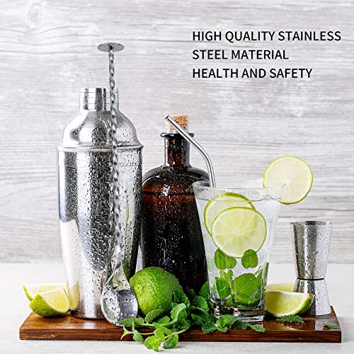 Cocktail Shaker Set, 25Piece Bartender Kit with Acrylic Rotating Stand