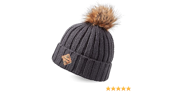Kylie Pom Beanie, Blue Graphite 