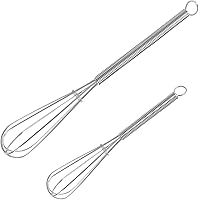 Mini Whisks Stainless Steel, Small Whisk 2 Pieces, 5in and 7in Tiny Whisk for Whisking, Beating, Blending Ingredients, Mixing