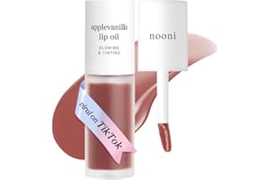 NOONI Korean Lip Oil - Applevanilla | Long-Lasting, Moisturizing, Plumping, Revitalizing for Dry Lips, Waterproof, No Peel Of